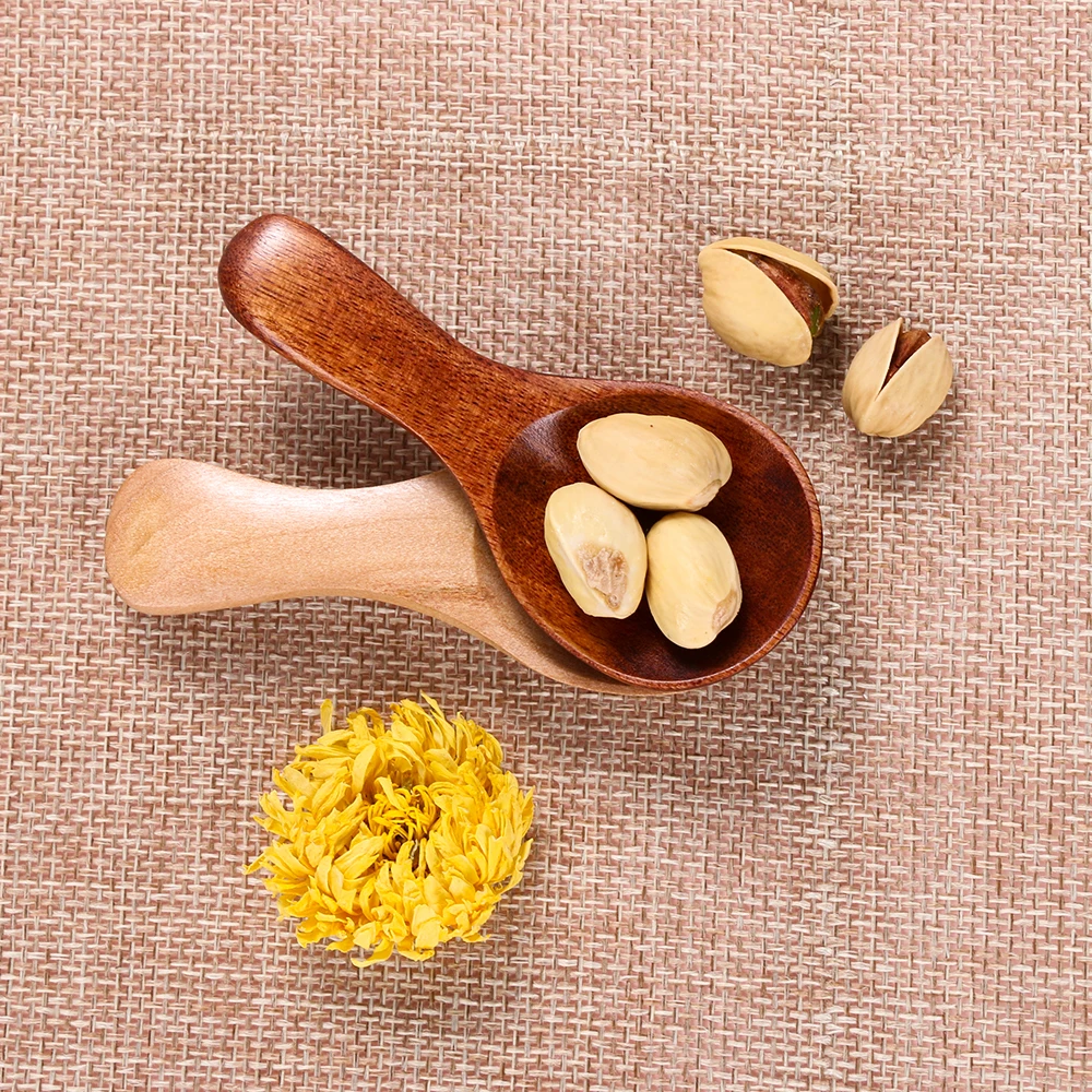 

1 pc Kitchen Gadgets Cooking Tools Condiment Scoop Flatware Coffee Tea Small Mini Sugar Spoon Salt Wood Spoons Home Living