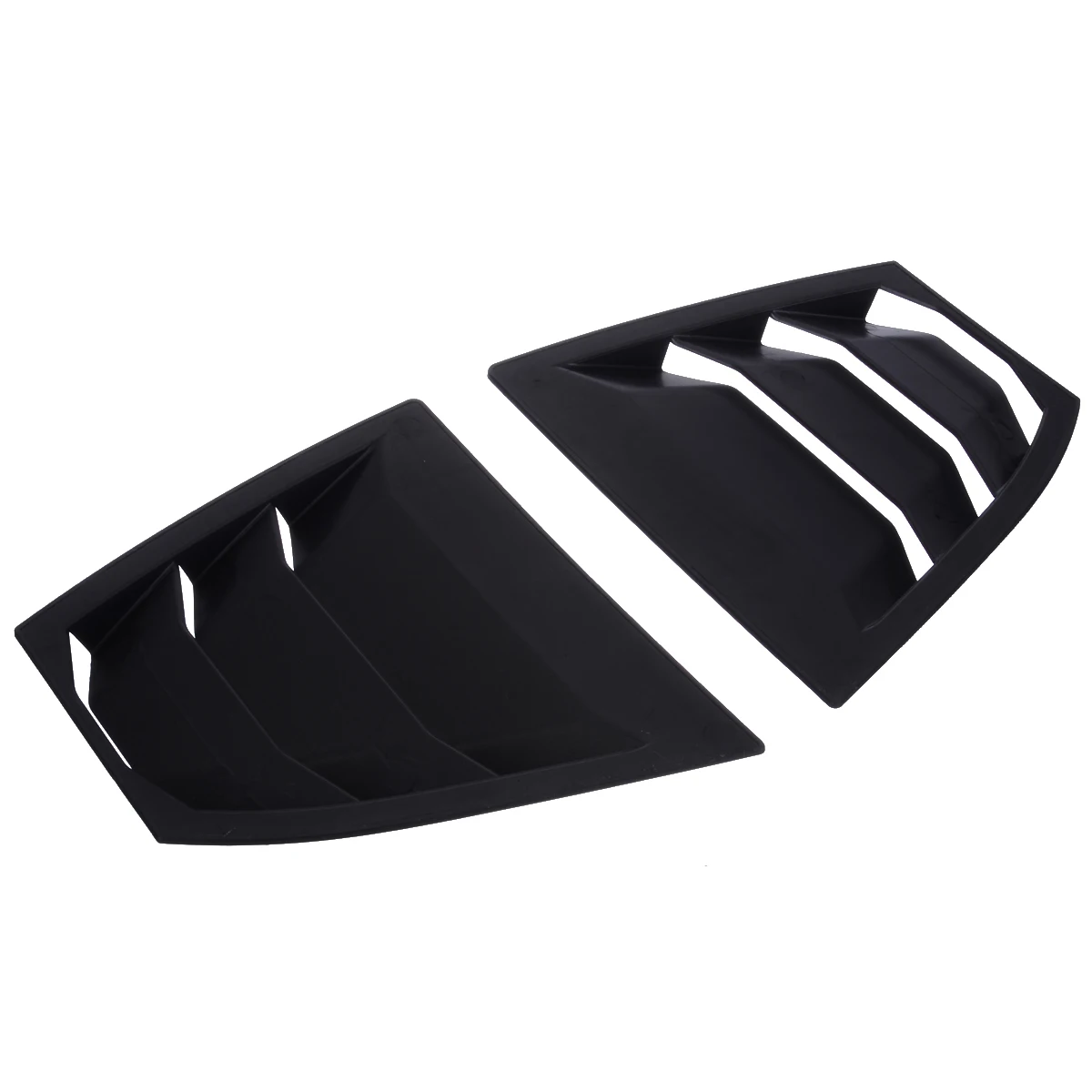 1Pair Rear Quarter Cover Panel Window Side Louver Vent DIY Moulding ABS Matte Black For Mazda 3 AXELA 14-17
