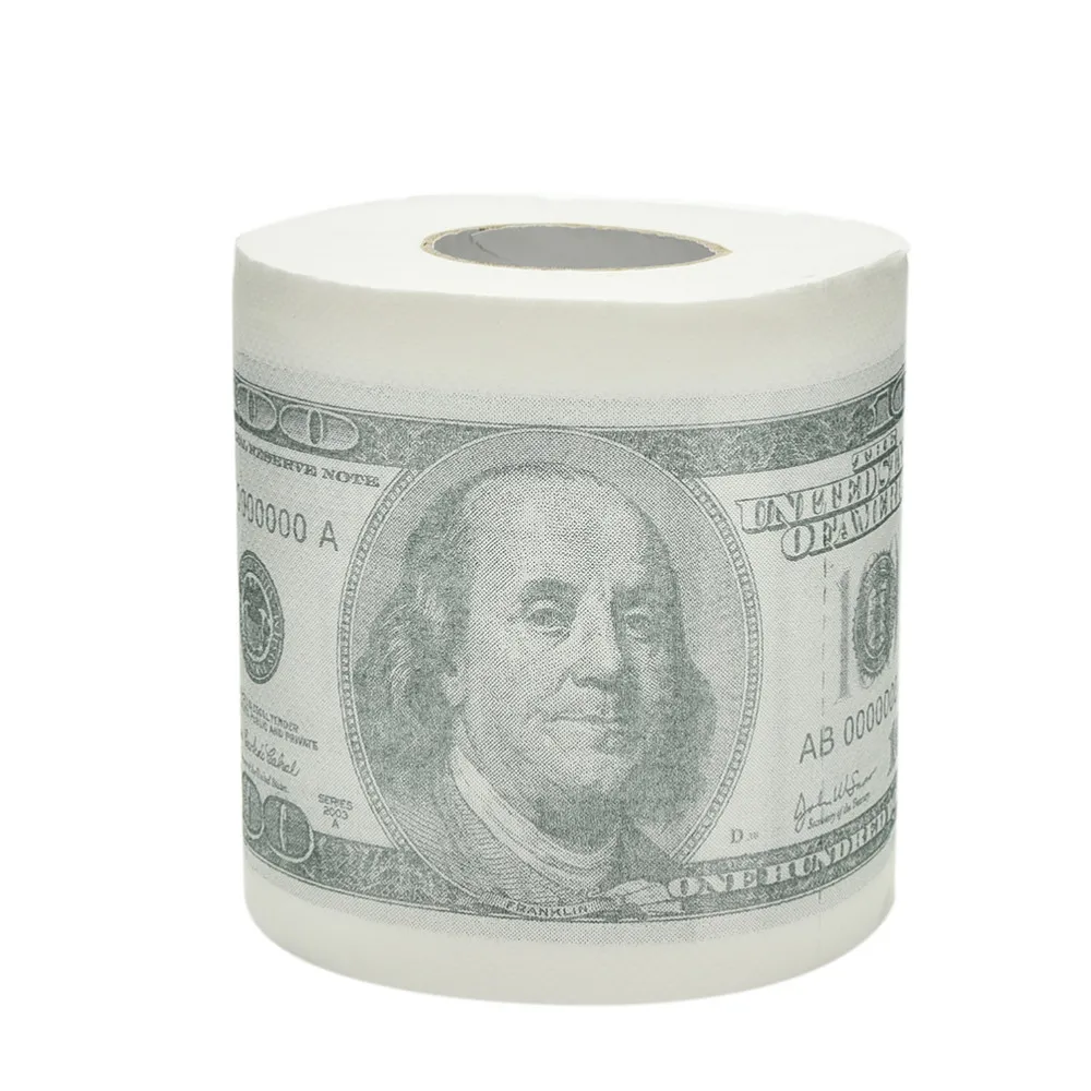 Салфетки для лица сто долларов купюр туалетная бумага забавная $100 TP деньги рулонный кляп подарок