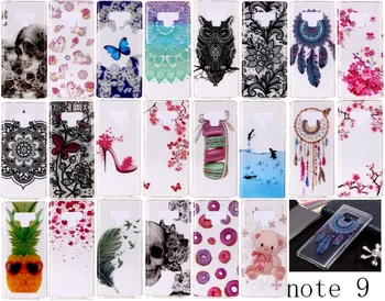 

50pcs/lot Cartoon Pattern IMD Transparent Soft TPU Case For Samsung Galaxy Note 9