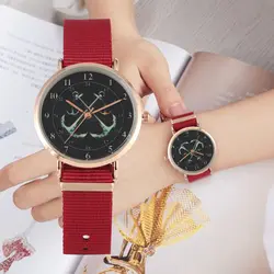 Женские часы с рисунком якоря кварцевые часы нейлон ремешок наручные часы арабский цифровой циферблат часы женские часы
