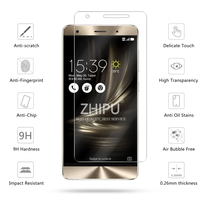 0,26 мм 9H закаленное стекло для Asus Zenfone 3 Deluxe ZS570KL 5,7 дюймов Защитная пленка для экрана для Zenfone 3 Deluxe стекло