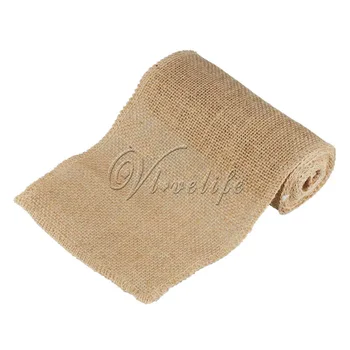 

10Pcs/Lot Vintage Burlap Ribbons 6'' x 94'' Burlap Wedding Chair Sashes Jute Tie Bow for Party Baby Shower Rustic Wedding Decor