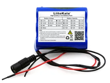 

Liitokala 12V 2600mAh lithium-ion Battery 12.6V 2.6A to 11.1 V CCTV Camera Rechargeable battery pack 18650 batteries