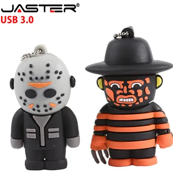 

JASTER New cartoon USB 3.032G Freddy Vs Jason Memory stick Pen Drive 64G pendrive U disk 4GB 8GB 16GB USB Flash Drive
