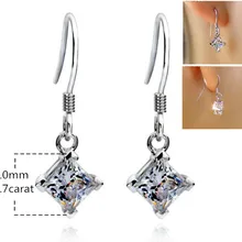 Принцесса любовь 0.7Ct/шт настоящие искусственные бриллианты SONA серьги для женщин 925 стерлингового серебра роскошная цветная серьга для девочек