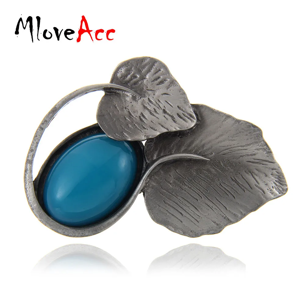 

MloveAcc Retro Style Yellow Resinl Stone Brooches Pendant Jewelry Antique Vintage Leaf Brooches & Pins Dress Accessories