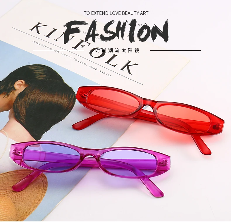 Винтажные прямоугольные солнцезащитные очки для женщин Кошачий глаз дизайнерская Дамская маленькая оправа черные красные солнцезащитные очки Брендовые Ретро обтягивающие очки