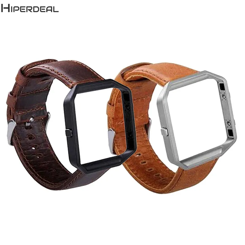 HIPERDEAL Replacement Luxury Leather 14.5cm-19cm Bracelet Watch Strap& Metal Frame For Fitbit Blaze Watch Smart Watch SE26a