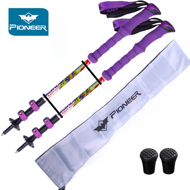 

Pioneer Carbon Trekking Poles Ultralight Telescopic Walking Stick Outdoor Hiking Stick Camping Climbing Walking Cane 2pcs/lot