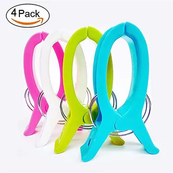 

4Pcs/Lot Laundry Clothes Hanging Pegs Clips Heavy Duty Beach Towel Plastic Drying Racks Retaining Clip Clothespins Home