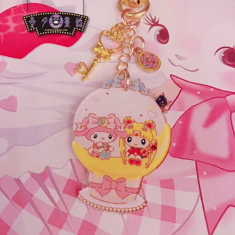 

1pc cute SailorMoon My Melody keychain key ring bags pendant for girls gifts