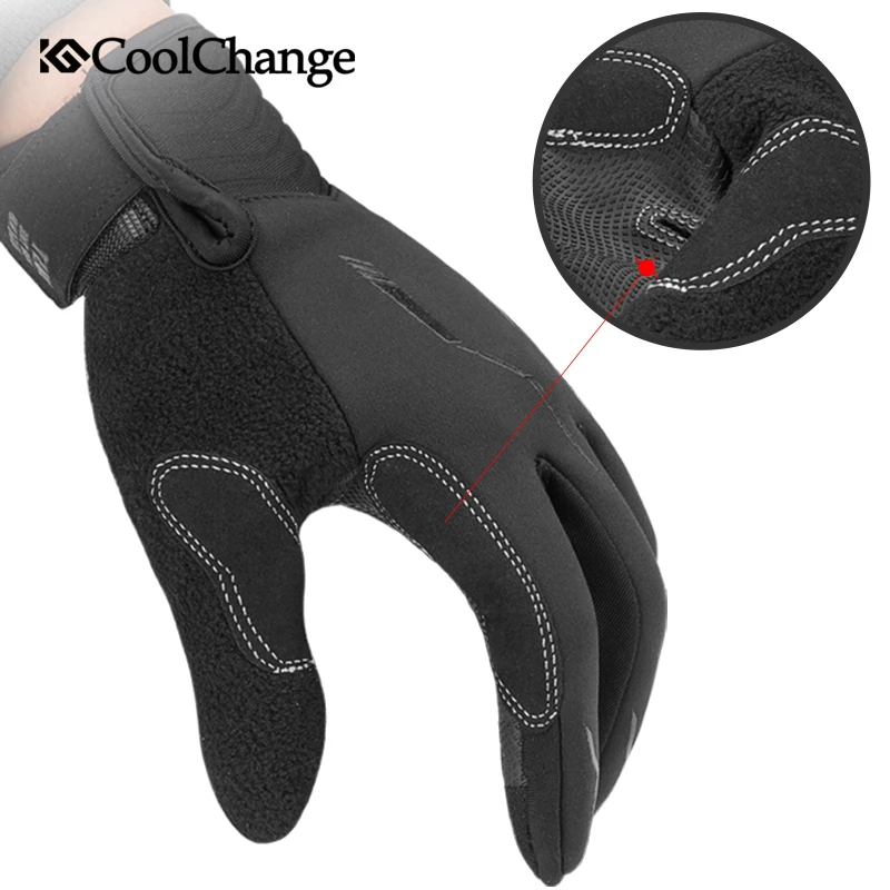 

CoolChange Outdoor Sport MTB Winter Thermal Windproof Cycling Gloves Bicycle Gloves Bike Glove Full Finger GEL For Men Women