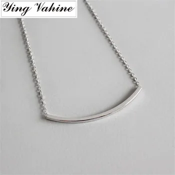 

100% 925 Sterling Silver Jewelry Simple Square Tube Choker Necklace for Women