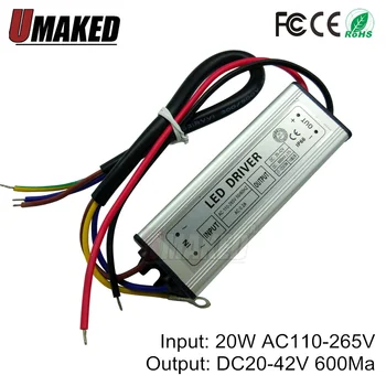 

DC30-48V 20W 600mA Power Supply Floodlight LED Driver light Transformer IP66 Waterproof Adapter BA