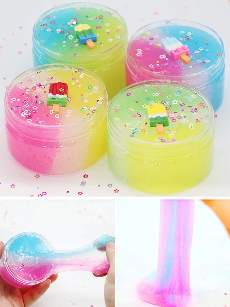 Fluffy Slime Color Ice Cream Cloud Star Slime Modeling Clay Rainbow Slime Toy For Children Antistress Lizun Additives for Slices