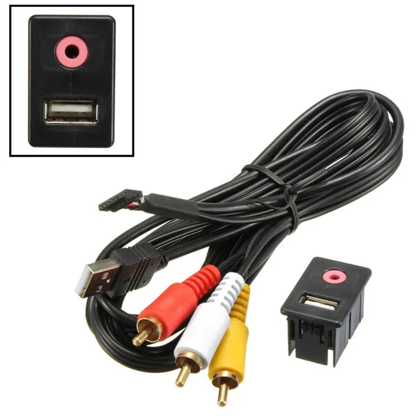 Универсальный автомобильный адаптер KROAK 3 5 мм RCA AUX USB штекер монтажный адаптер|car