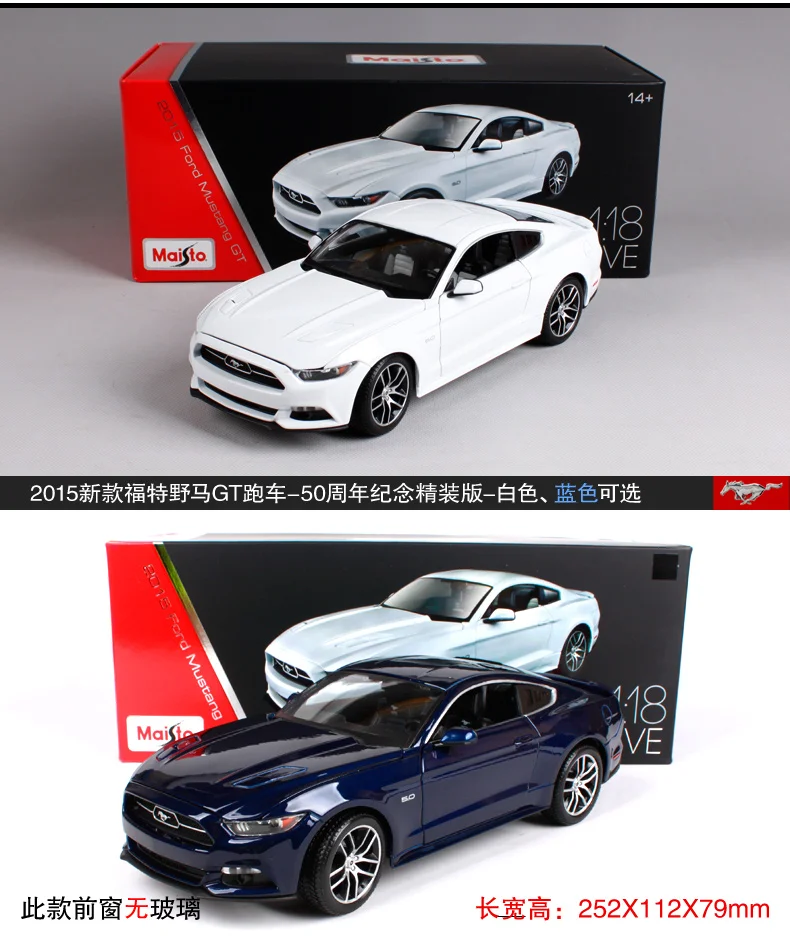 Maisto 1:18 Ford Mustang GT спортивный автомобиль с жесткой спинкой синий белый литой под давлением модель автомобиля игрушка Новинка в коробке 38133