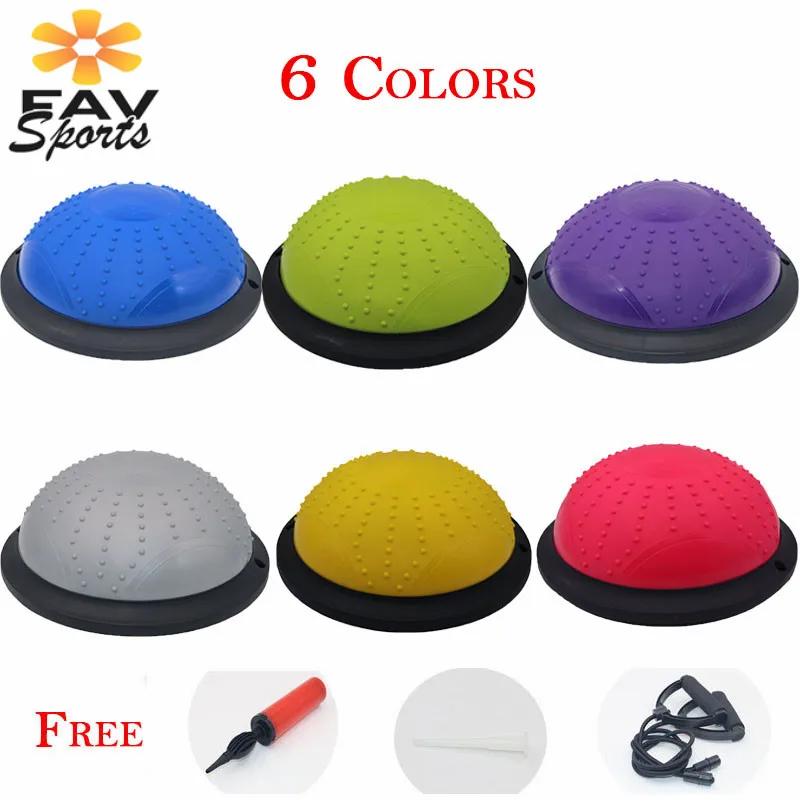 

46cm Gym Workout Half Yoga Ball Body Balance Disc Exercises Fitness Pilates Fitball With Strings & Pump 6 Colors