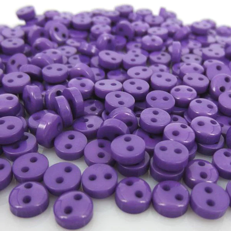 500 шт 1/" фиолетовые круглые кнопки из смолы пуговицы для шитья ремесла Скрапбукинг 6,0 мм мини кнопки