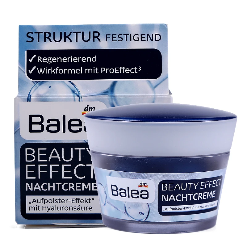 

Balea Hyaluronic Acid Collagen Moisturizer Regenerating Overnight Face Neck Night Cream Smooth Firm Tighten Skin Anti Wrinkle