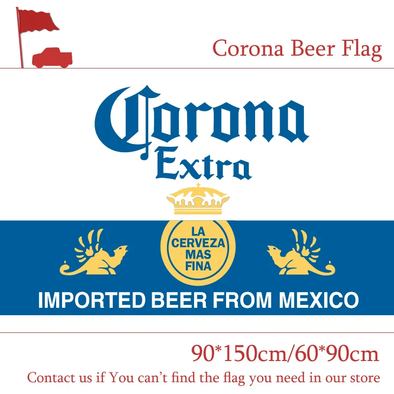 

Free shipping 90*150CM 60*90CM Corona Beer Flag Banner 3x5FT 100D Digital Printing Event Decoration Bar Oktoberfest