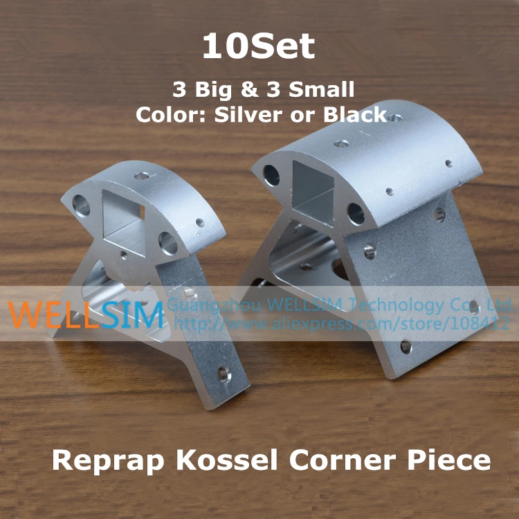 

10Set Reprap Kossel All-metal Aluminum Corner Piece Frame Vertical Base Delta Top Bottom Vertex Big And Small 3D Printer Parts
