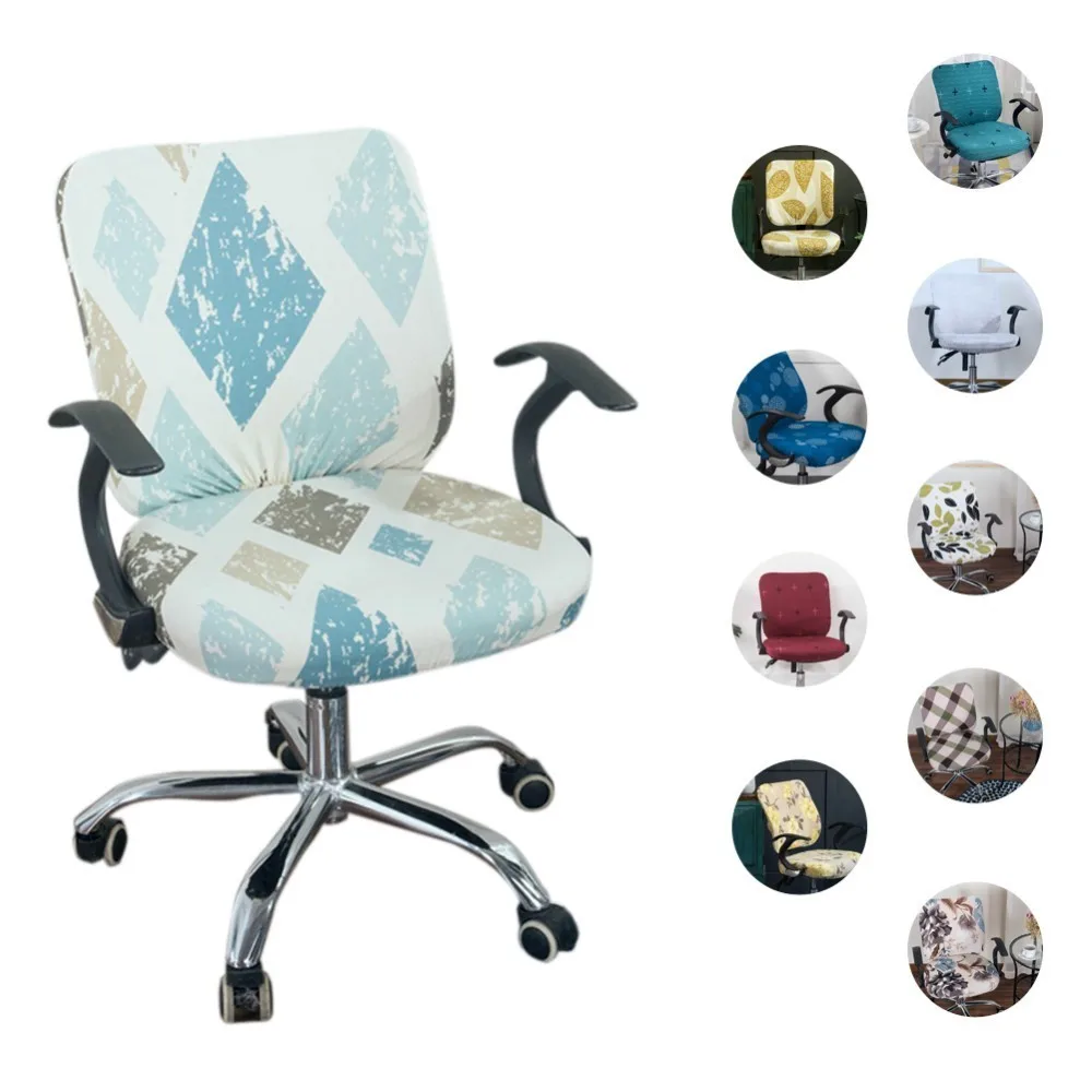 

Universal Modern Spandex Computer Chair Cover 100% Polyester Elastic Fabric Office Split Chair Cover Easy Washable Removeable