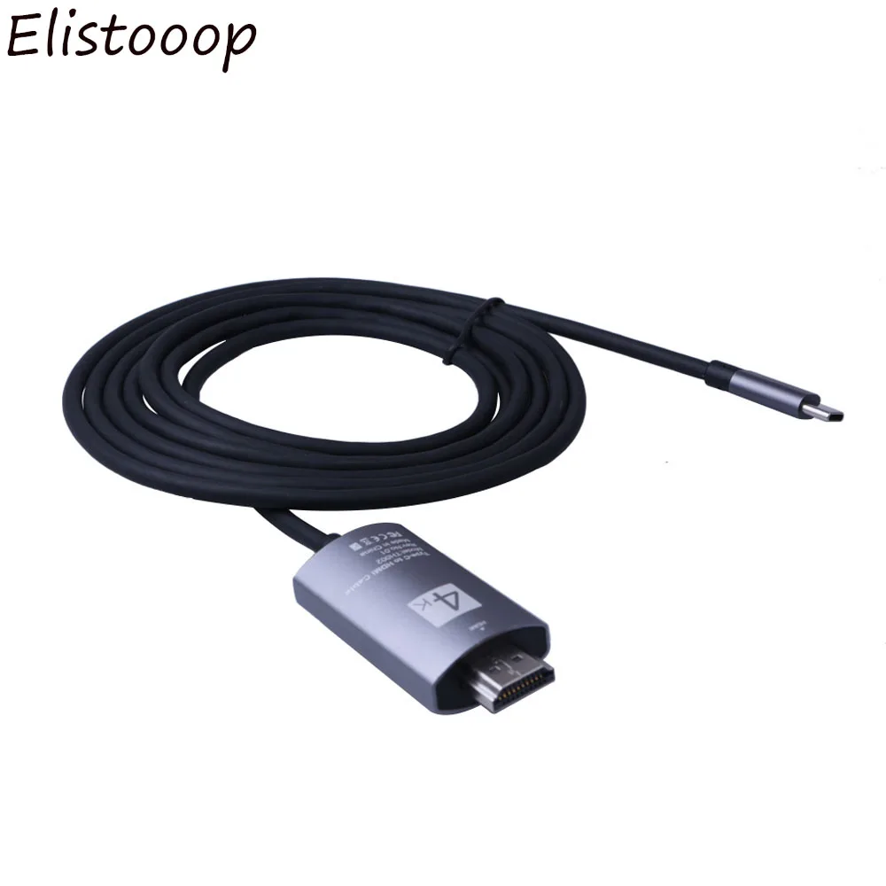 Elistooop USBC кабель переходник с Type C на HDMI 4K HDTV золотистый Кабель адаптер USB 3 1 для hdmi