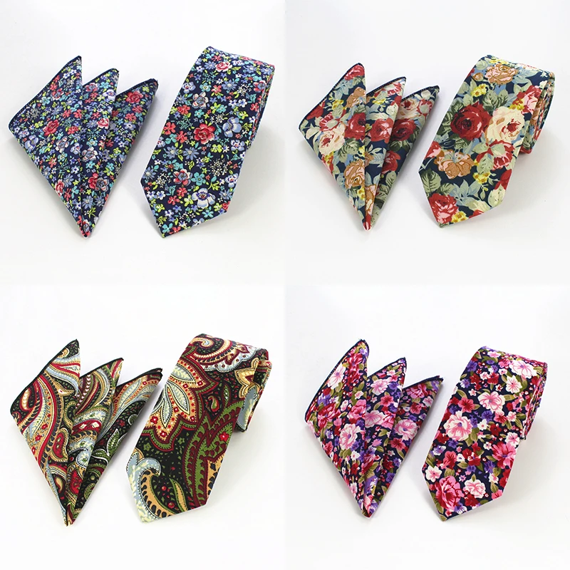 Модные хлопковые Галстуки RBOCOTT 6 см тонкий синий винтажный цветочный галстук и