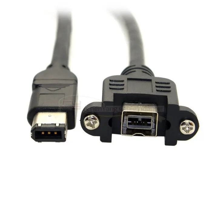 IEEE 1394b 6Pin Male to 9Pin Female Firewire 800 to 400 Mount Screws