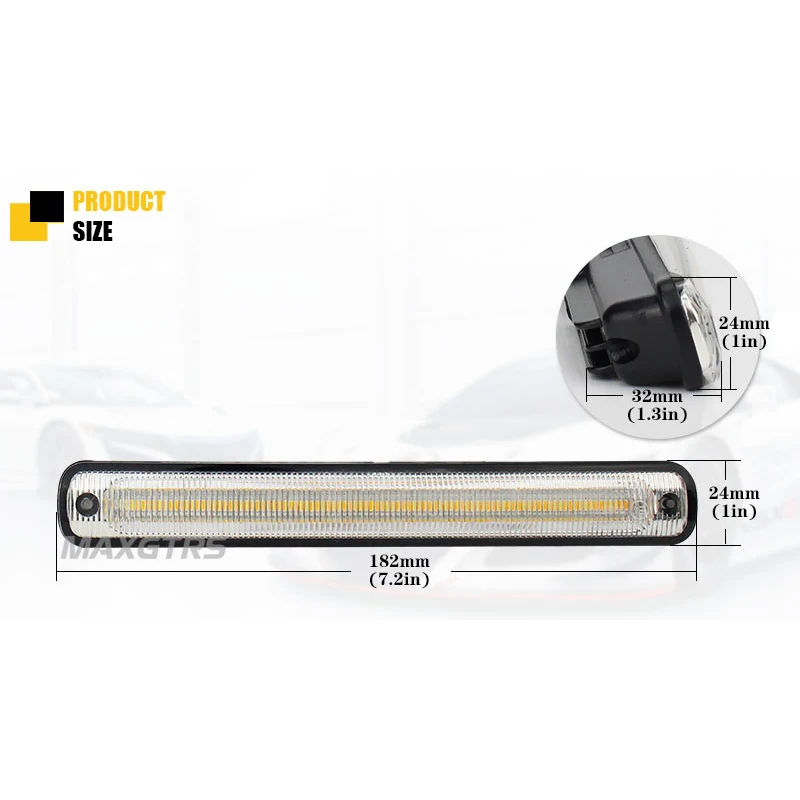 2x Универсальные Автомобильные дневные ходовые огни 36SMD 2835 Led DRL светильник Авто Knight Rider лампа белая с янтарным желтым сигналом поворота