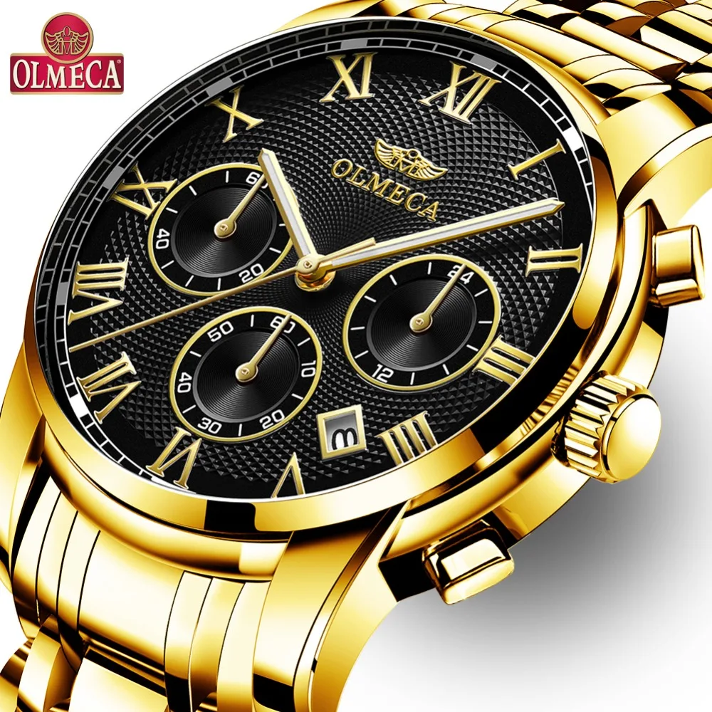 

Top Brand Luxury OLMECA Waterproof Quartz Men Watches Wrist Watch Chronograph Relogio Masculino 30M Waterproof Military Watches