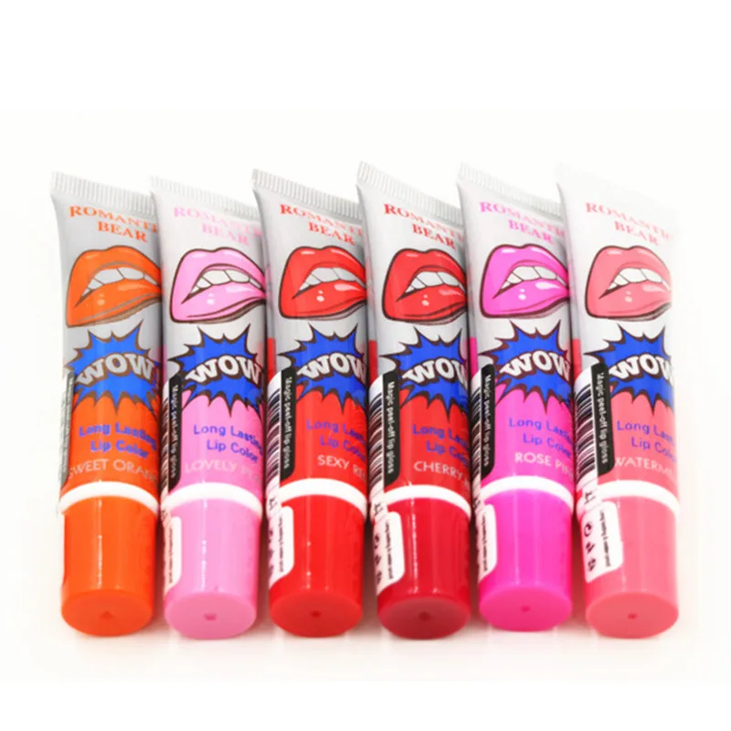 

Romantic Bear Original Brand Lip Gloss Matte Waterproof WOW Magic Color Peel Off Liquid Tint Pack Long Lasting Makeup lips