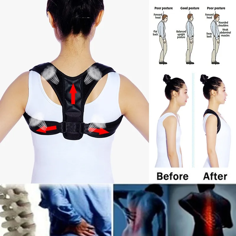 

Lightweight Back Posture Corrector Strap Adjustable Shoulder Bandage Corset Back Orthopedic Brace for Men Women Enhance Sit Foot