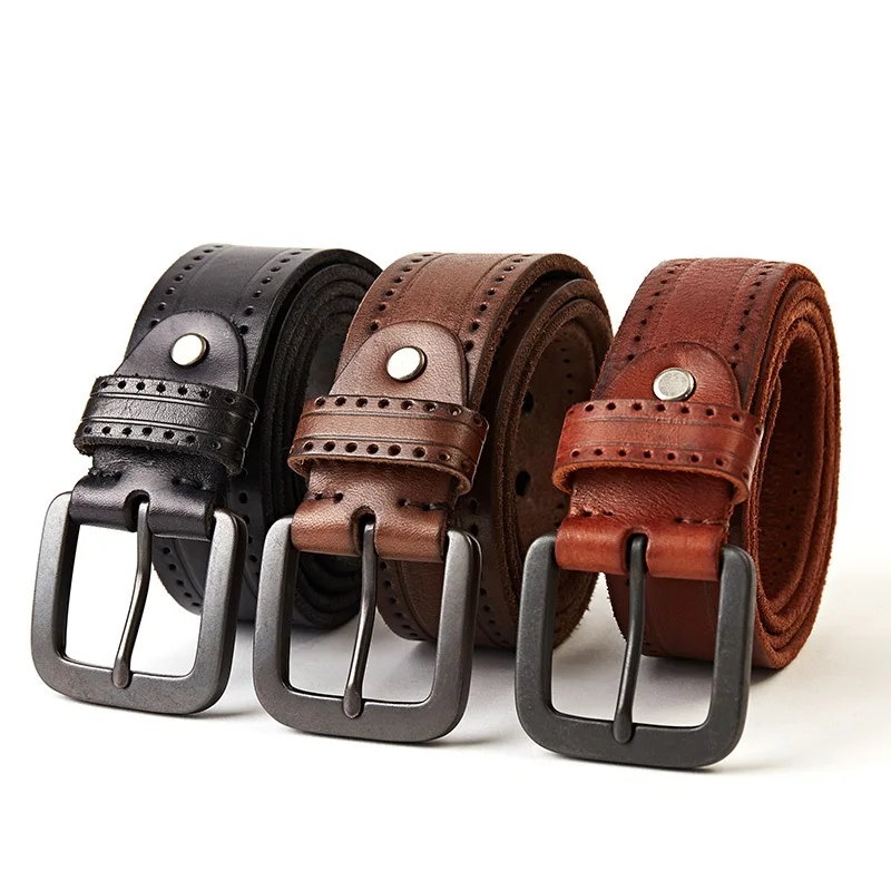 535 New Fashion Leather belt men's leather belt Pin buckle business
