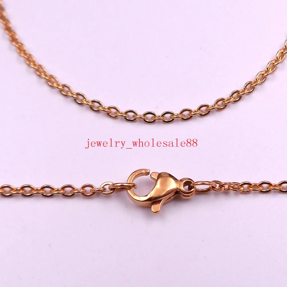 Em massa 10 pçs/lote fino 2mm aço inoxidável ouro moda oval link