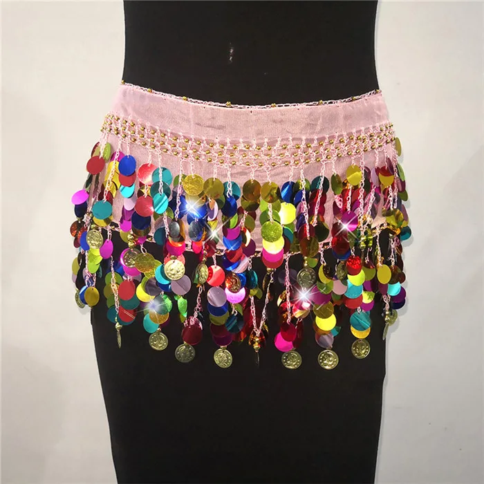 FestivalQueen Сексуальная повязка с блестками мини юбка Женская высокая Wiast два стиля кисточкой монеты Лето Пляж супер короткие юбки - Цвет: feng se