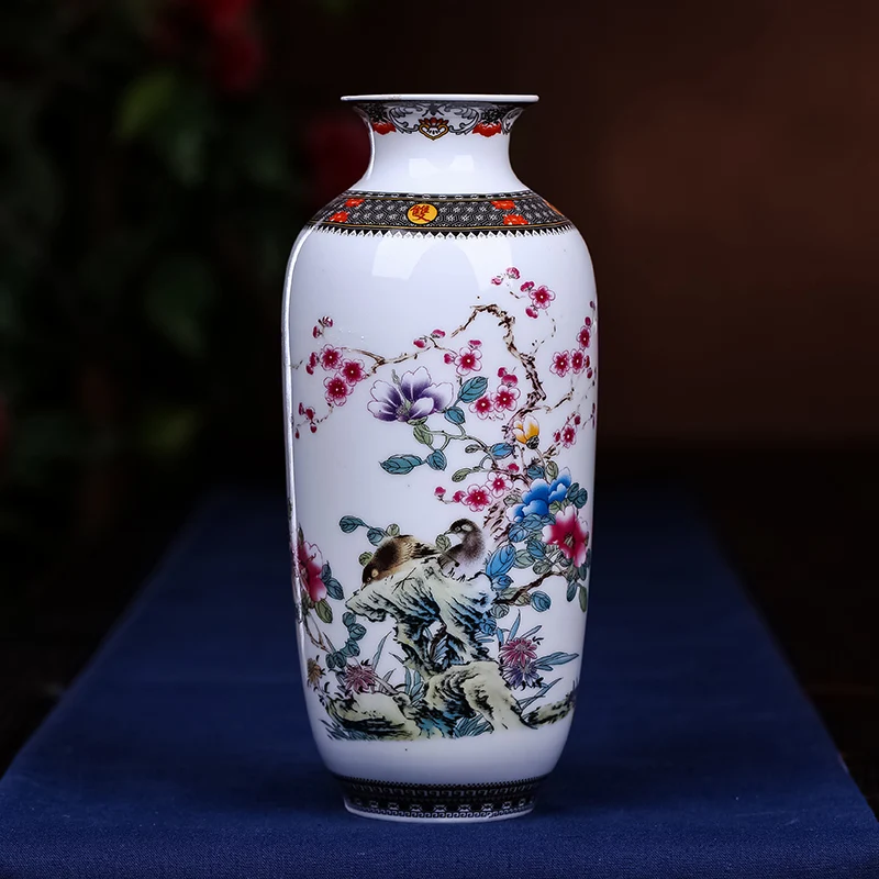 New Chinese Style Jingdezhen ceramic vases flower Hydroponic vase Jingdezhen ceramic flowers modern living room table decoration 4