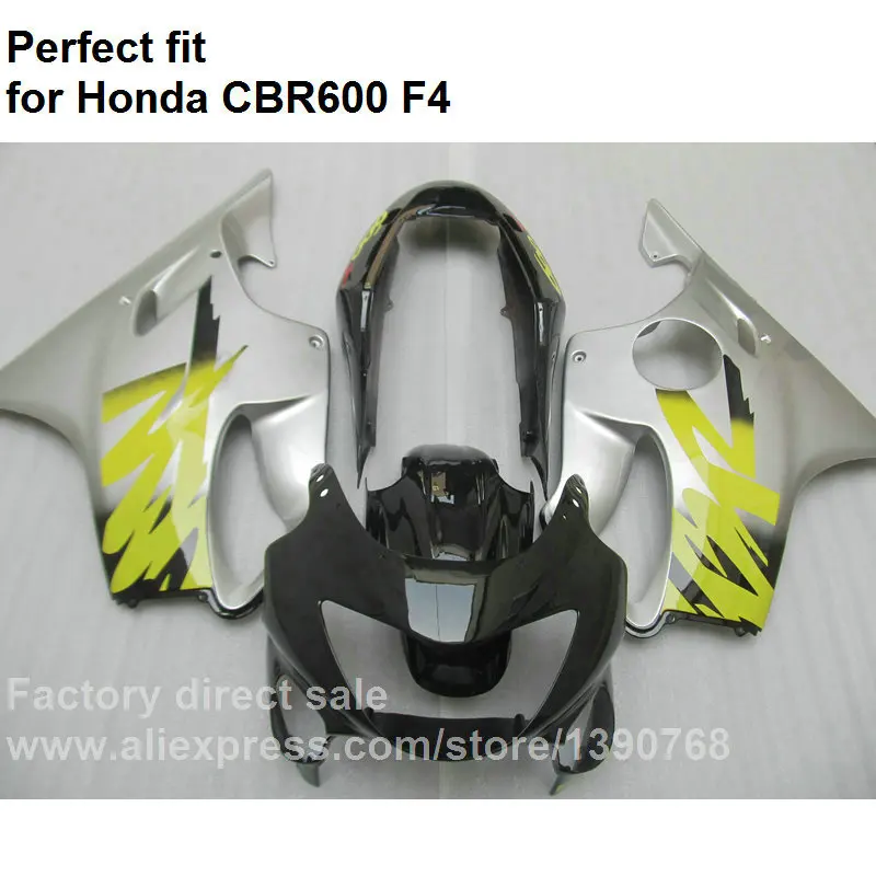 

ABS plastic fairings for Honda CBR600 F4 1999 2000 silver black fairing kit CBR 600 F4 99 00 DF27