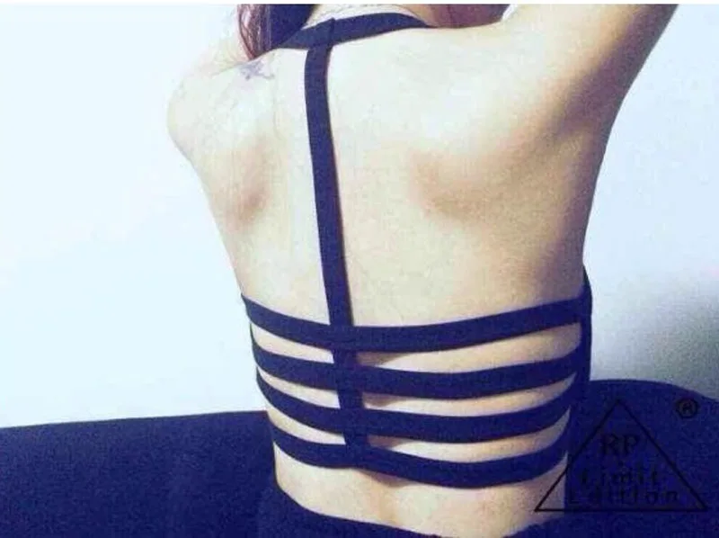 Sexy Women Cage Bralette Back Cut Out Padded Bra Crop Tops Bikini Cami Bra (9)