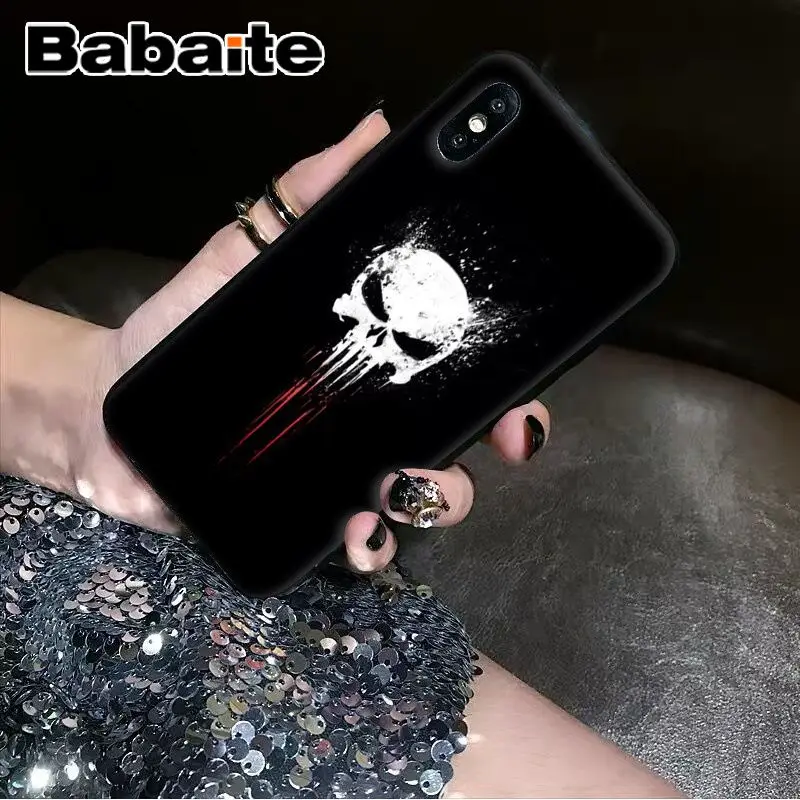 Babaite Каратель Череп DIY Роскошный Высокий протектор на конце чехол для iPhone 5 5Sx 6 7 7plus 8 8Plus X XS MAX XR - Цвет: A15