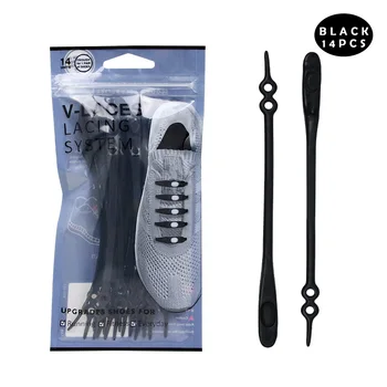 

14pcs/lot Silicone No Tie Lacing Free System Shoelace Elastic Shoelaces For Adults/Kids Sports Shoe Free Shipping