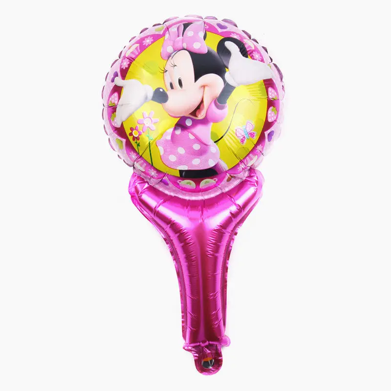 TSZWJ, новинка, голова Микки и Минни, с палкой, алюминиевый шар, Детские праздничные, вечерние, декоративные шары - Цвет: Figure balloon