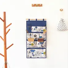 Linen Cotton Fabric 9 Pockets Storage Bag With 2 Hooks Wall Door Closet Hanging Bag British Style Organizer For Bathroom Bedroom banjini bathroom bagping bagping court bag patch card cotton