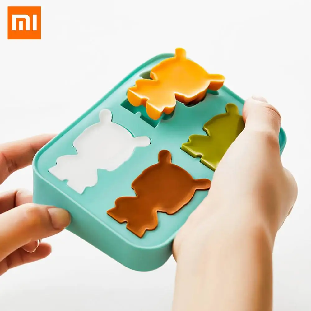 

Mijia Mitu Ice Tray Food Grade Silicone Mold Cartoon Shape 4-Cavity Ice Cream Mold DIY Ice Maker Household Kitchen Accessories