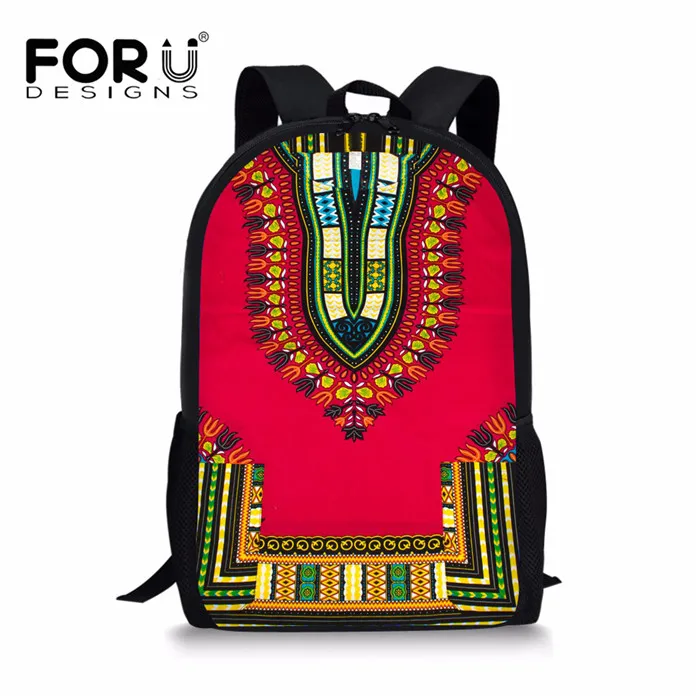 FORUDESIGNS рюкзак с принтом в африканском стиле Mochila Necessaire, школьные сумки, сумка для книг для девочек-подростков, Геометрическая Сумка для детей - Цвет: T0463C