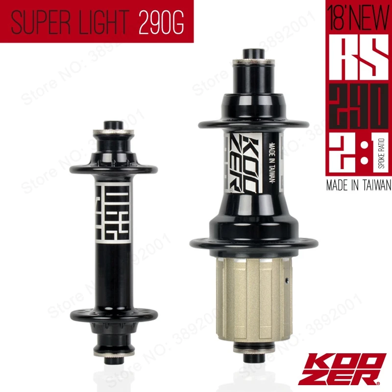 

KOOZER RS290 Road Bike Bearing Hubs Front&Rear 20&24 Holes 100/130mm Lightweight 2:1 Spoke