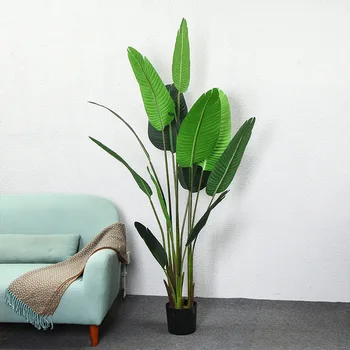 

Nordic style artificial plant 200cm traveler banana turtle harpsichord leaf indoor living room large greenery faux plants