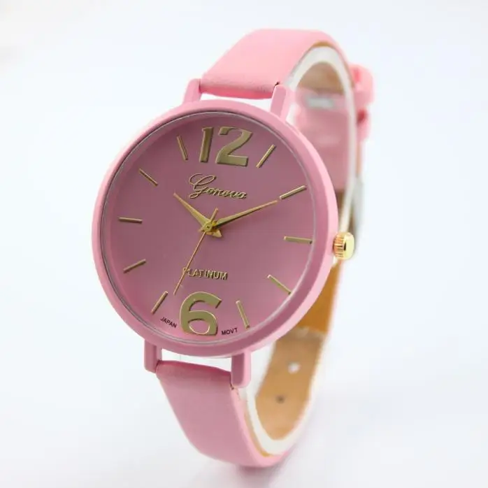 

Montres Women Watches Geneva Watch Small Faux Leather Quartz Analog Wrist Watch Ladies Bracelet Watch Hot Sale relogio feminino
